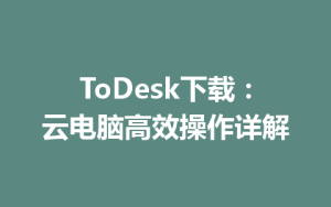 ToDesk下载：云电脑高效操作详解-ToDesk