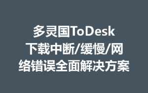 多灵国ToDesk下载中断/缓慢/网络错误全面解决方案-ToDesk