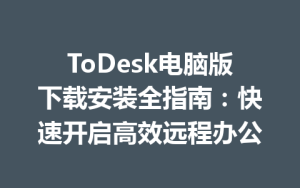 ToDesk电脑版下载安装全指南：快速开启高效远程办公-ToDesk