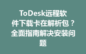 ToDesk远程软件下载卡在解析包？全面指南解决安装问题-ToDesk