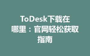 ToDesk下载在哪里：官网轻松获取指南-ToDesk