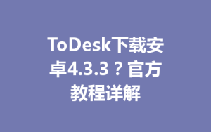 ToDesk下载安卓4.3.3？官方教程详解-ToDesk