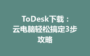ToDesk下载：云电脑轻松搞定3步攻略-ToDesk